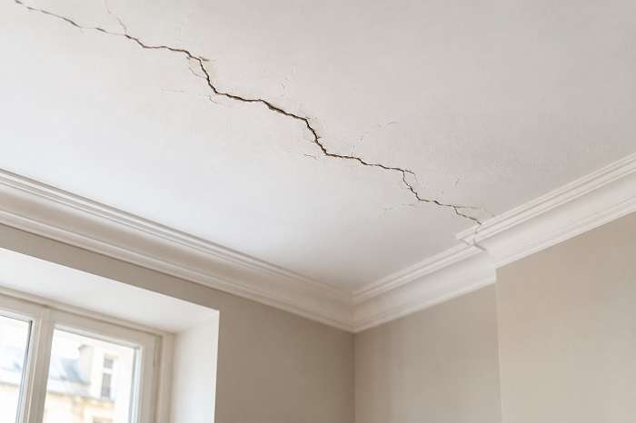 Fissures au plafond : réparer ou repeindre ?